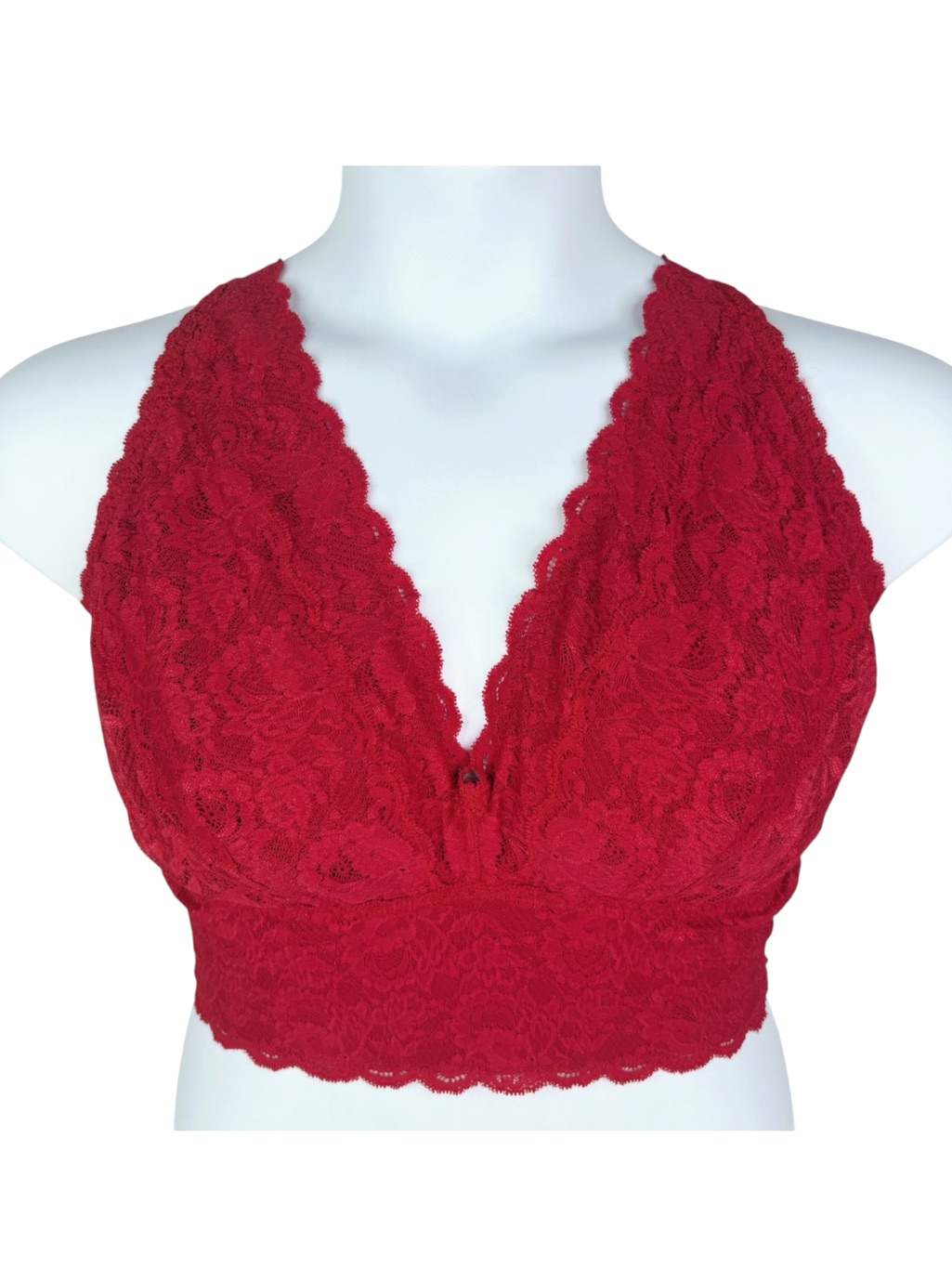 Cosabella Never Say Never Curvy Plungie Longline Bralette Sz Xl * Crimson Red